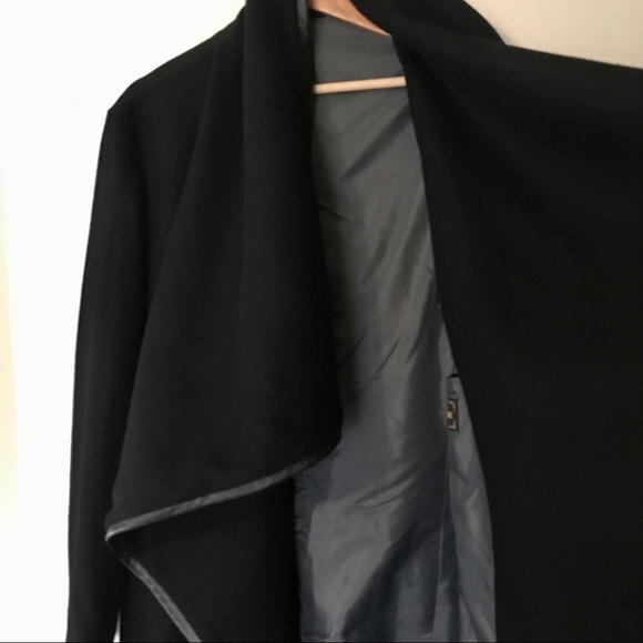 Custom Designed & Tailored Wool / Leather Coat, Size L - Picture 9 of 14
